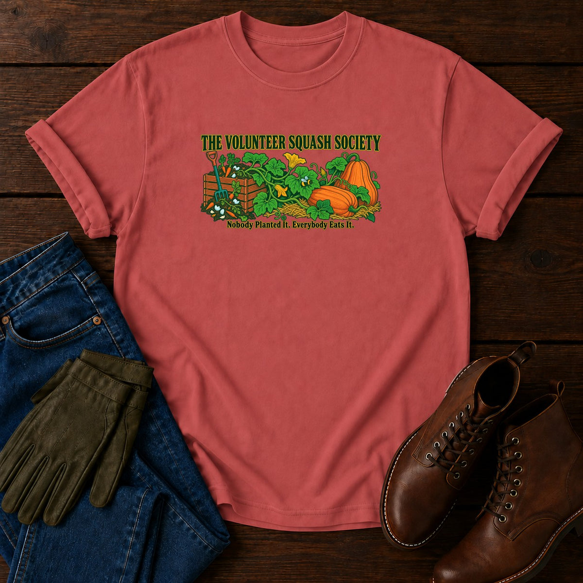 The Volunteer Squash Society T-Shirt — Crimson