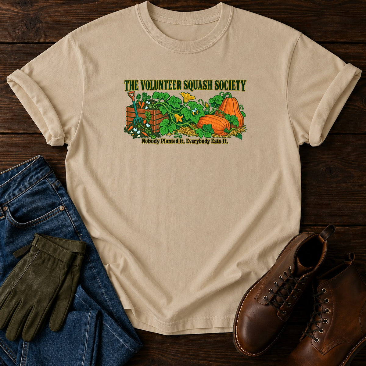 The Volunteer Squash Society T-Shirt — Sandstone