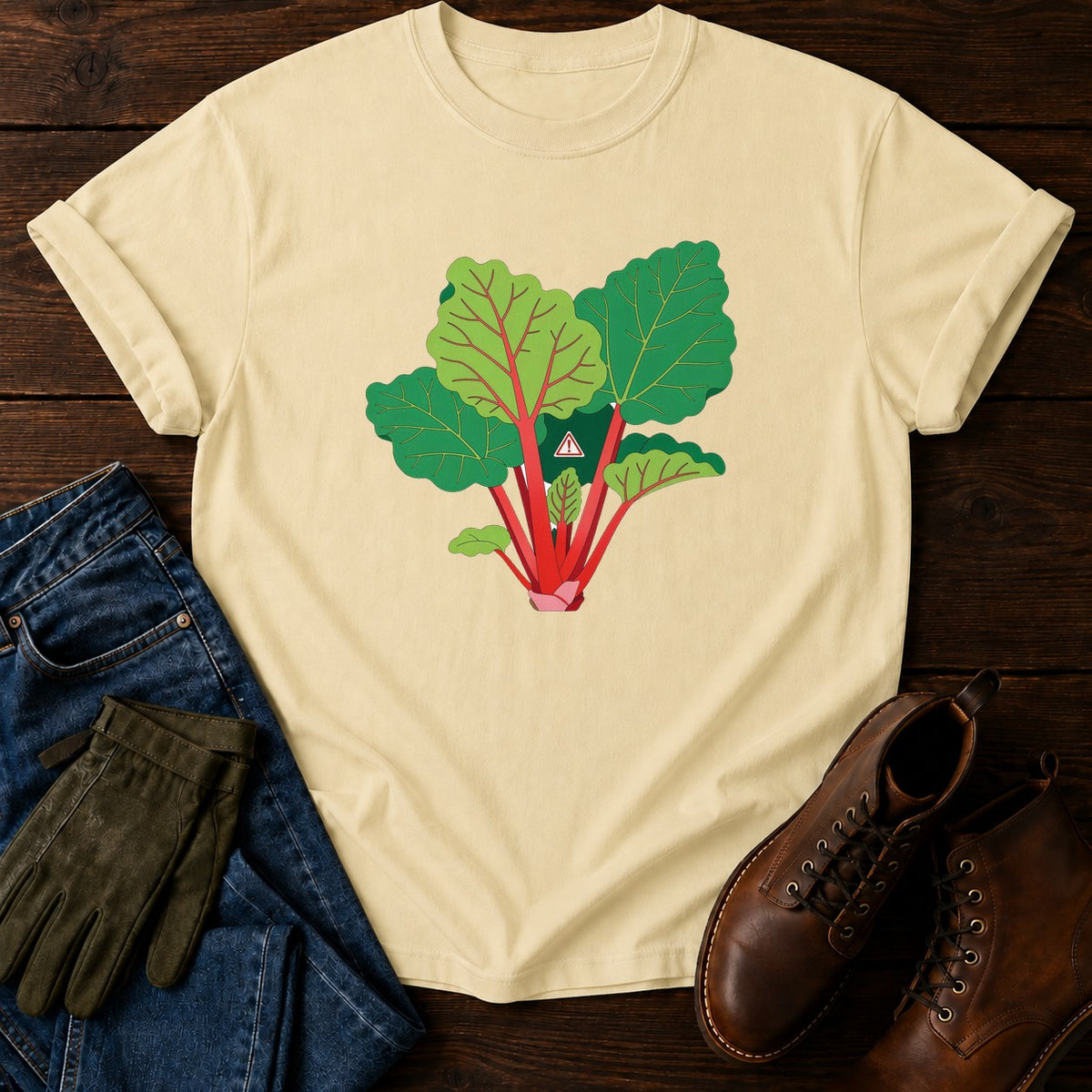 Rhubarb Leaves Lie T-Shirt — Butter