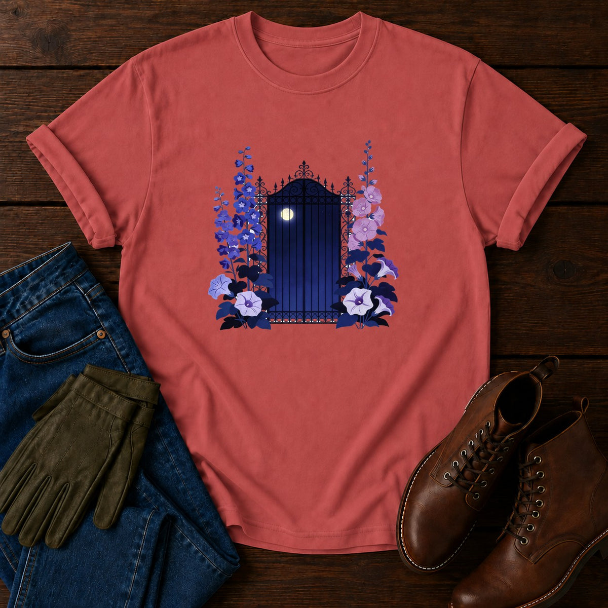 Poison Garden Gate T-Shirt — Crimson