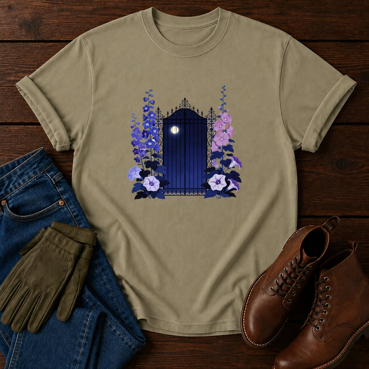 Poison Garden Gate T-Shirt — Khaki
