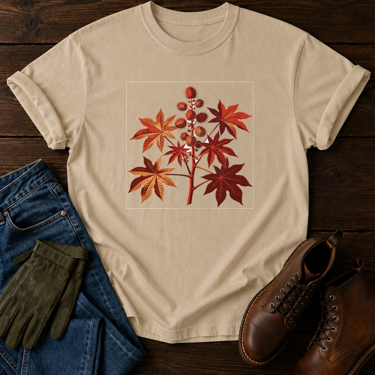 Castor And Consequence T-Shirt — Sandstone