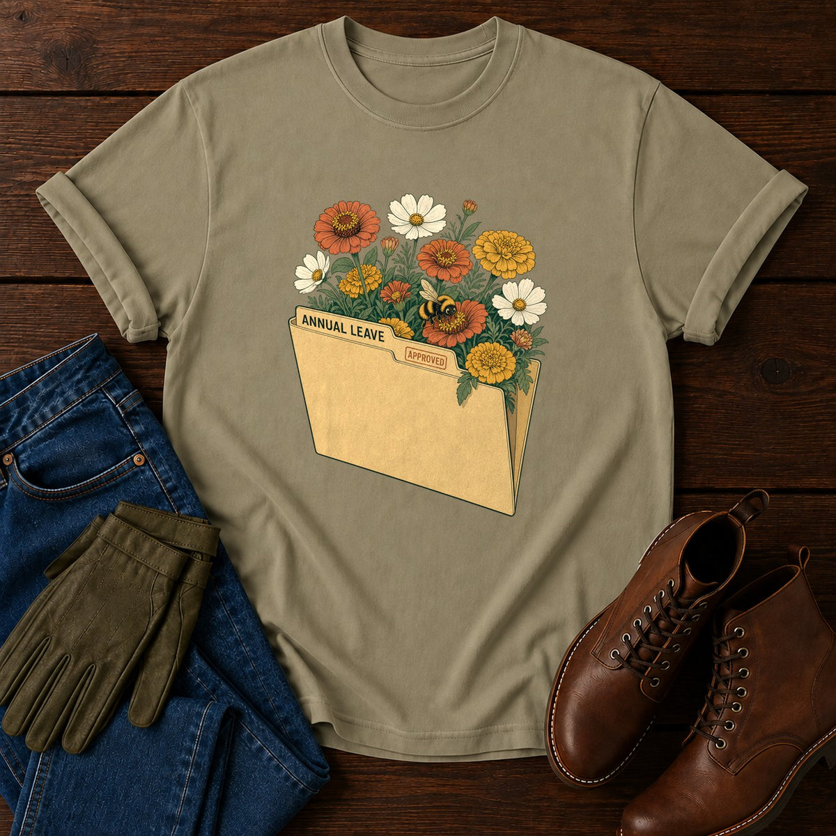 Annual Leave T-Shirt — Khaki