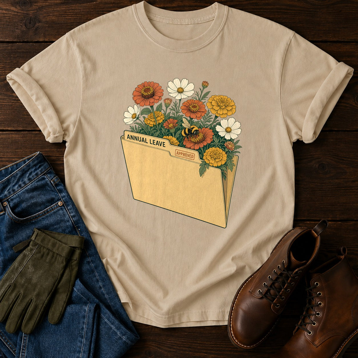 Annual Leave T-Shirt — Sandstone