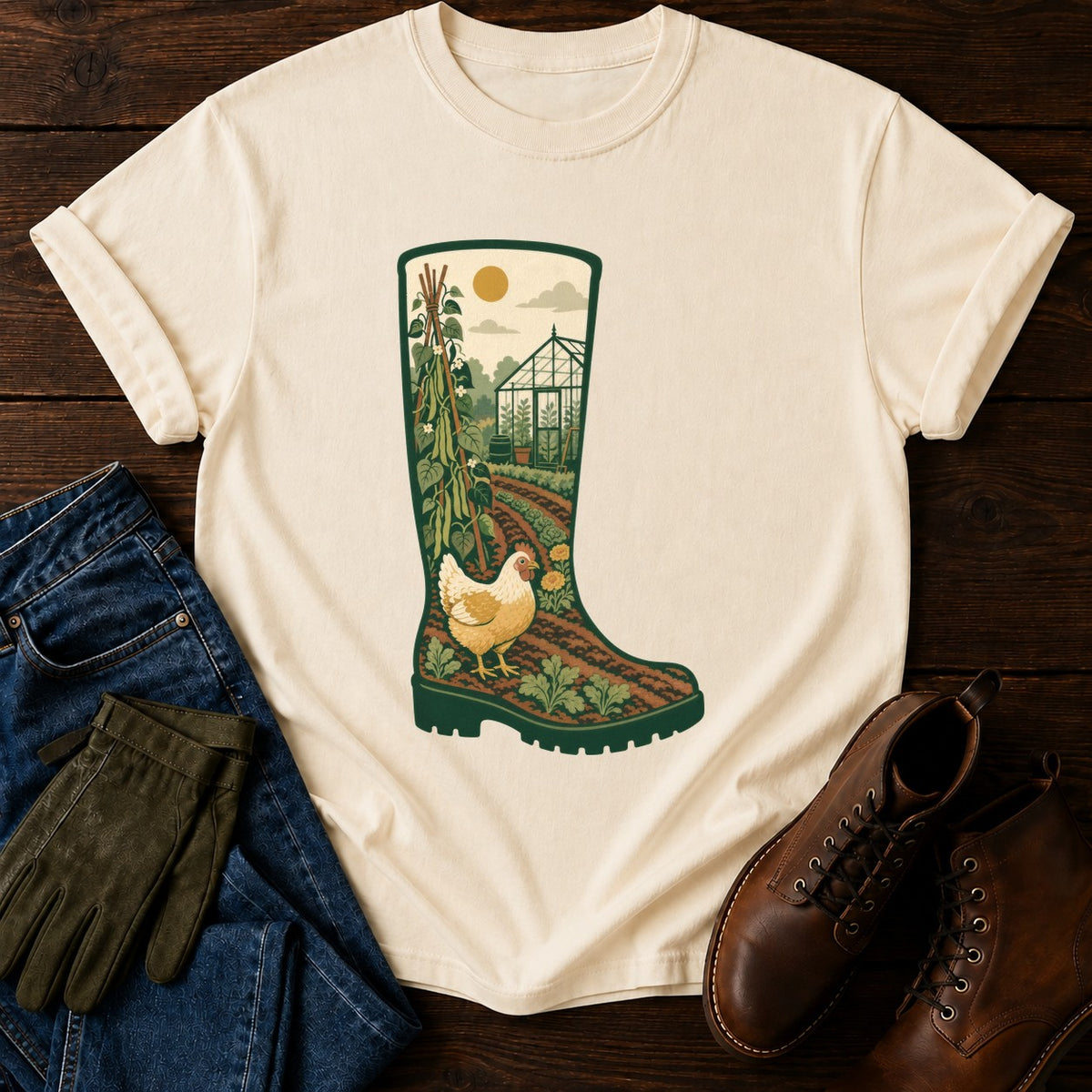 Gardener's Boot T-Shirt — Ivory
