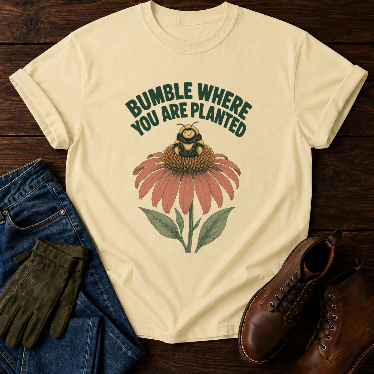 Bumble Where You Are Planted T-Shirt — Butter
