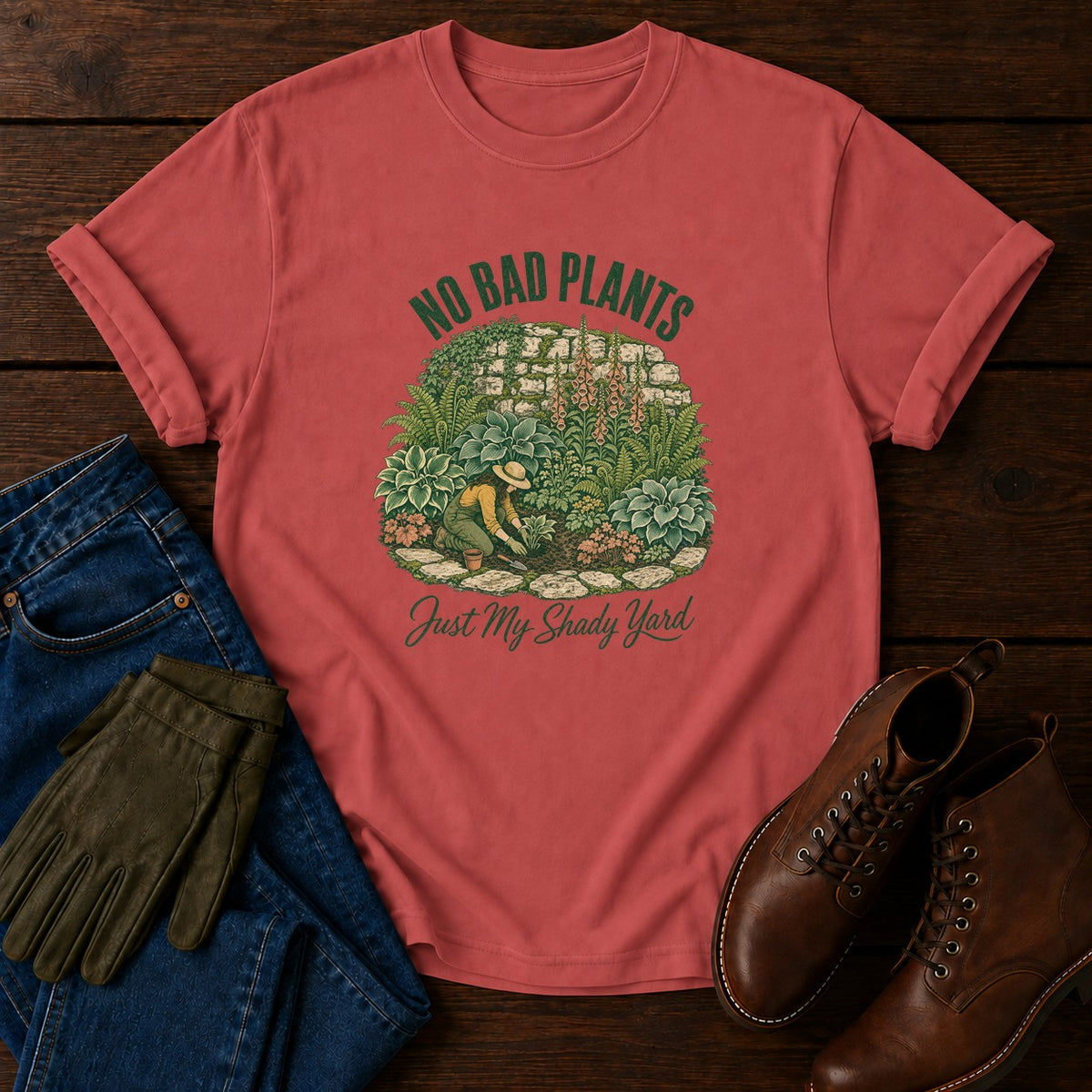 No Bad Plants T-Shirt — Crimson