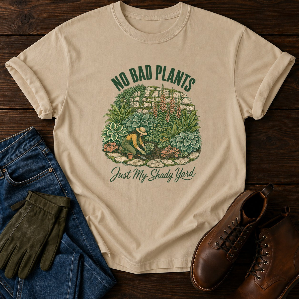 No Bad Plants T-Shirt — Sandstone