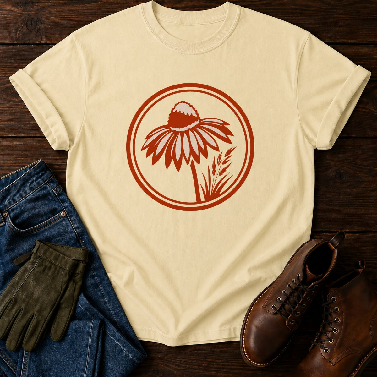Zone Badge Six T-Shirt — Butter