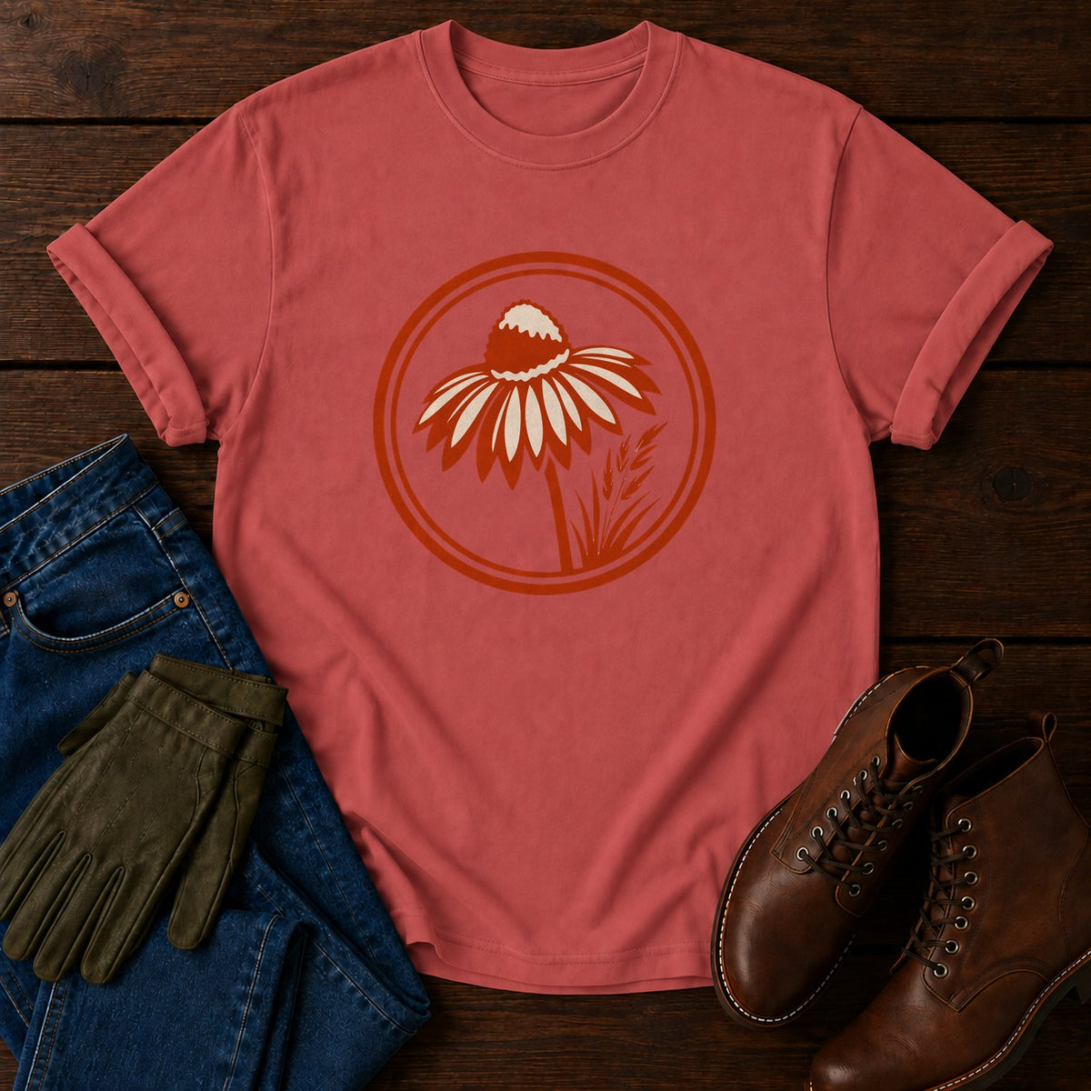 Zone Badge Six T-Shirt — Crimson