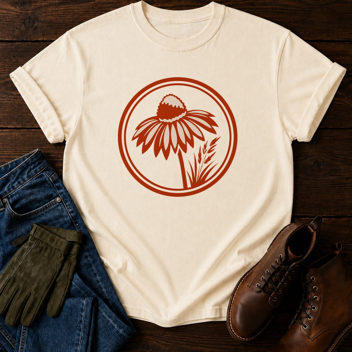 Zone Badge Six T-Shirt — Ivory