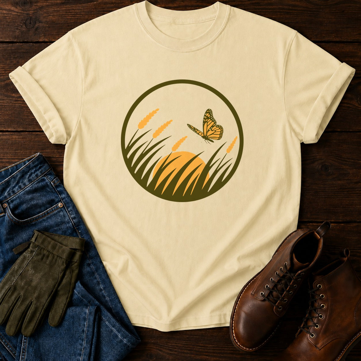 Prairie State Seal T-Shirt — Butter