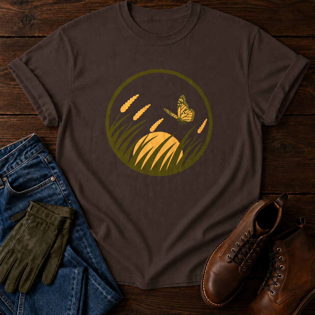 Prairie State Seal T-Shirt — Espresso