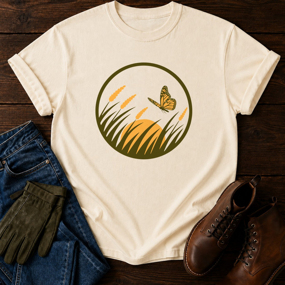Prairie State Seal T-Shirt — Ivory