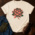 Linocut Peony T-Shirt — Ivory