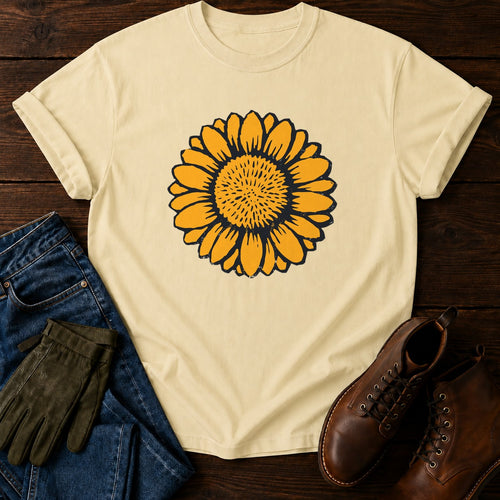 Carved Sunflower T-Shirt — Butter