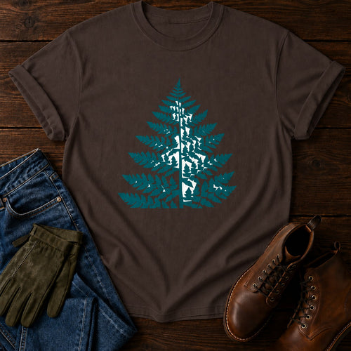 Block Print Fern T-Shirt — Espresso