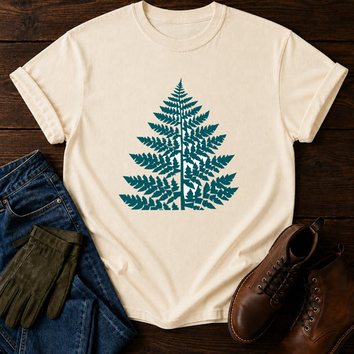 Block Print Fern T-Shirt — Ivory