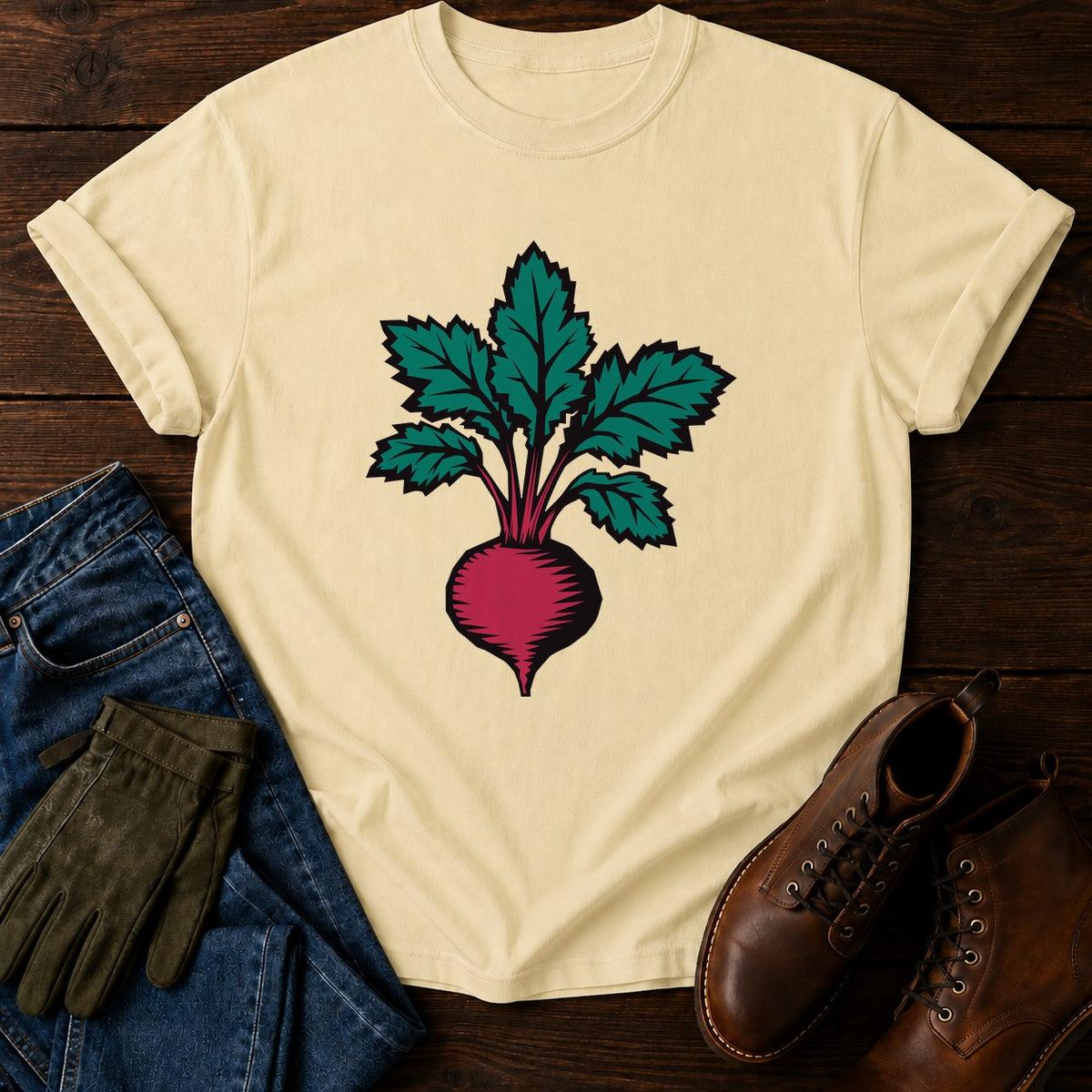 Carved Beet T-Shirt — Butter