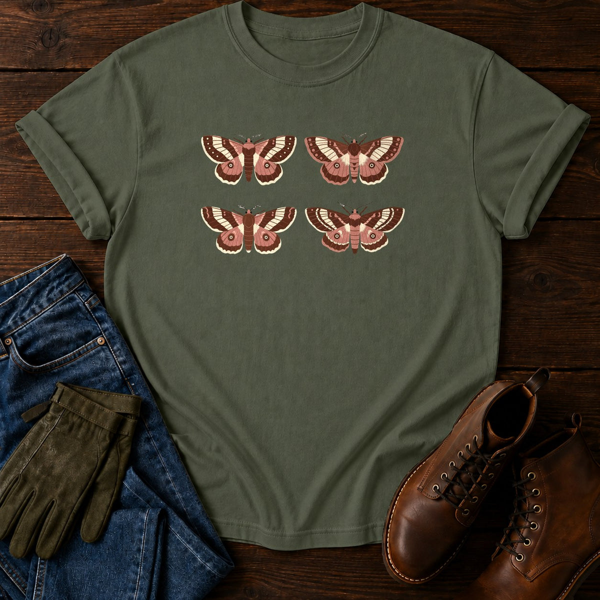 Moth Collection T-Shirt — Moss