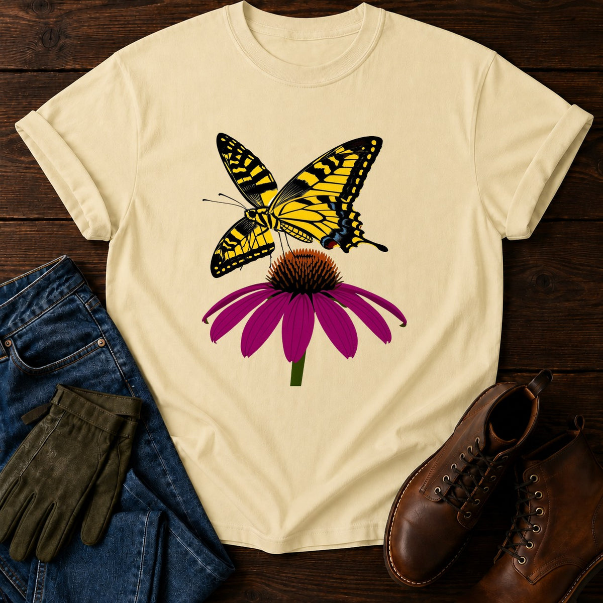Swallowtail Garden T-Shirt — Butter
