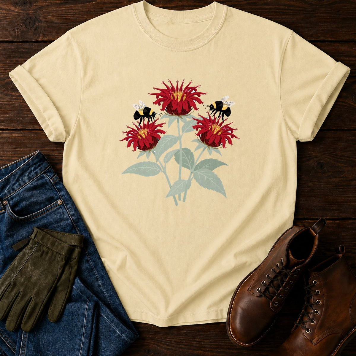 Bee Balm And Bees T-Shirt — Butter