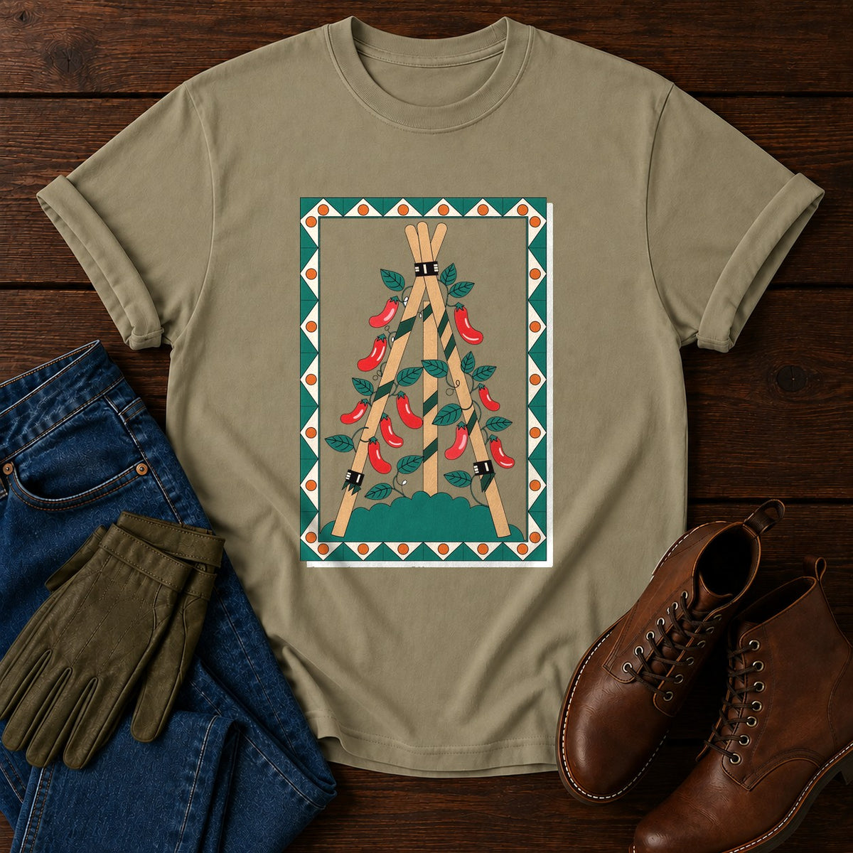 Packet Runner Bean T-Shirt — Khaki