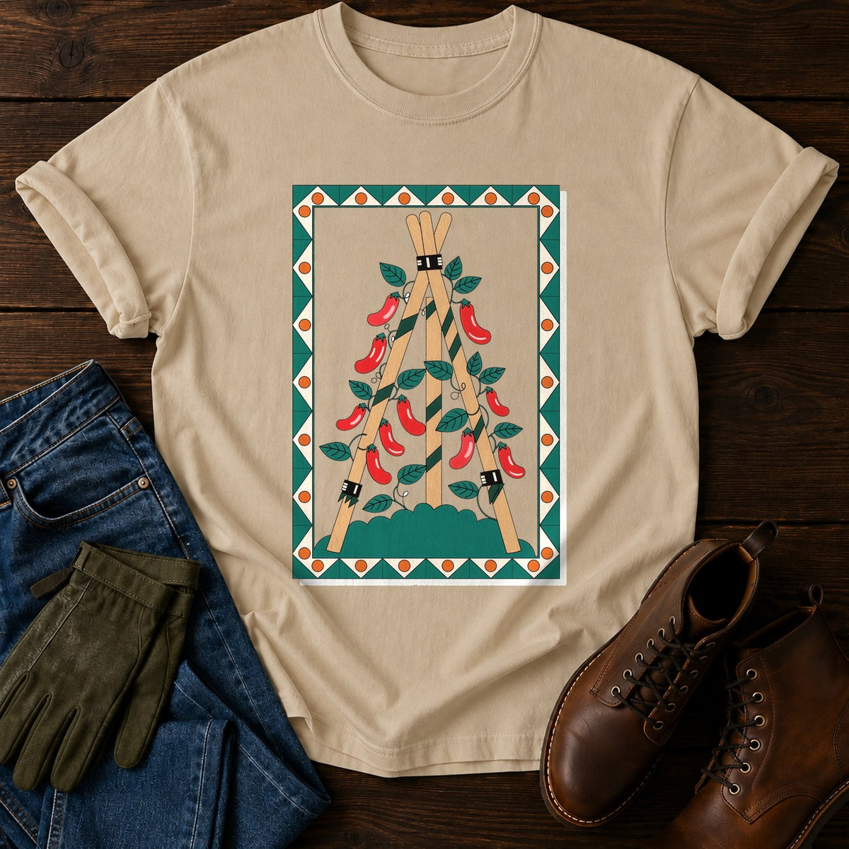 Packet Runner Bean T-Shirt — Sandstone