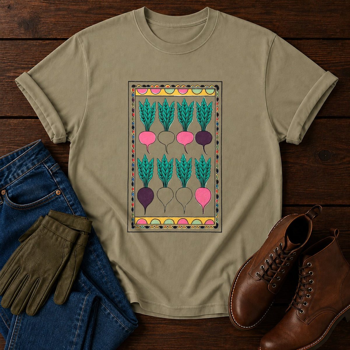 Packet Radish Mix T-Shirt — Khaki