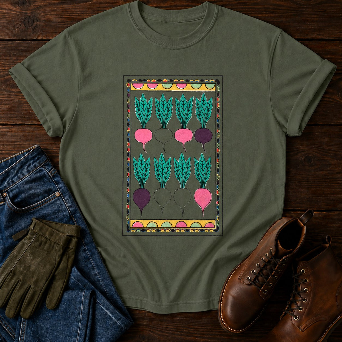 Packet Radish Mix T-Shirt — Moss