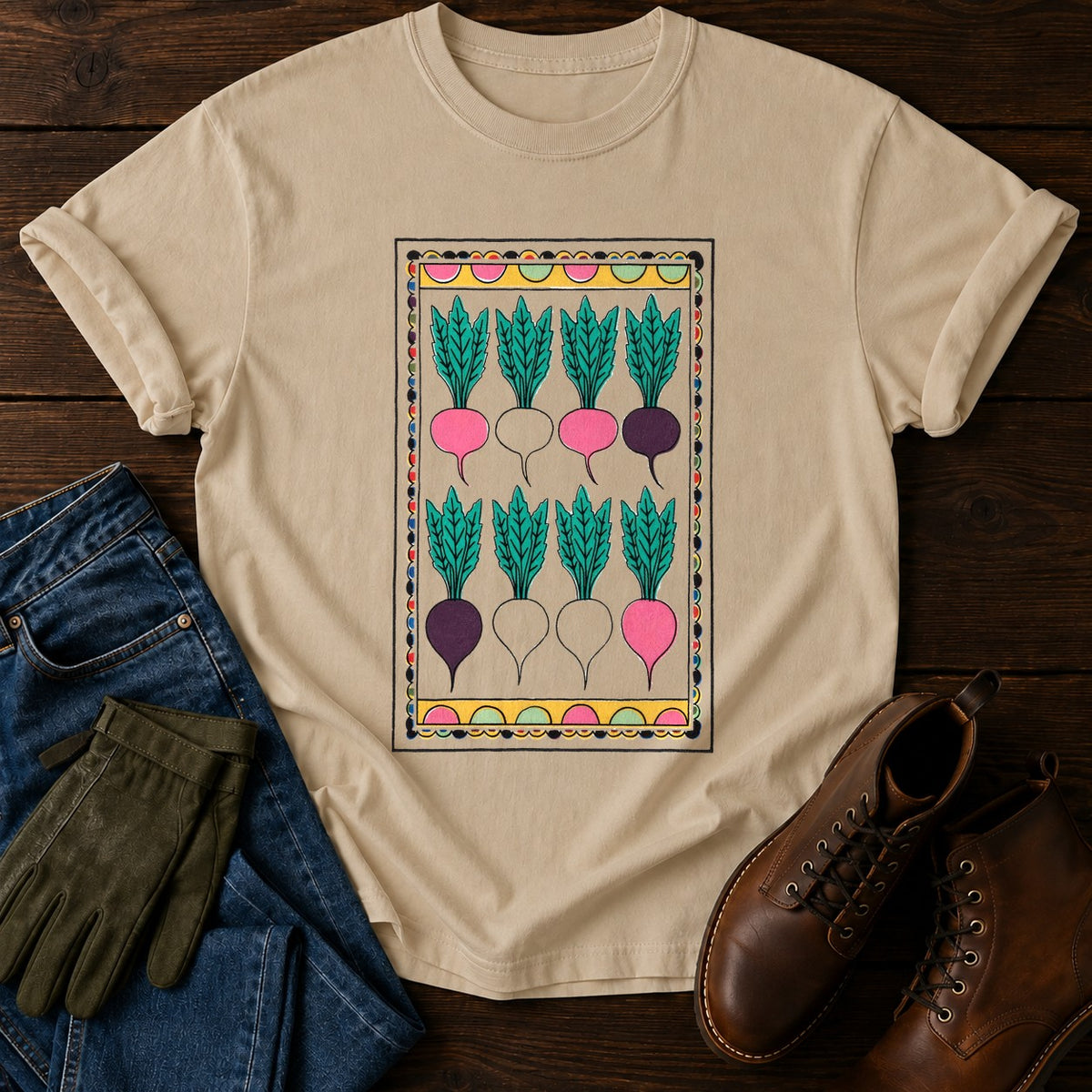 Packet Radish Mix T-Shirt — Sandstone