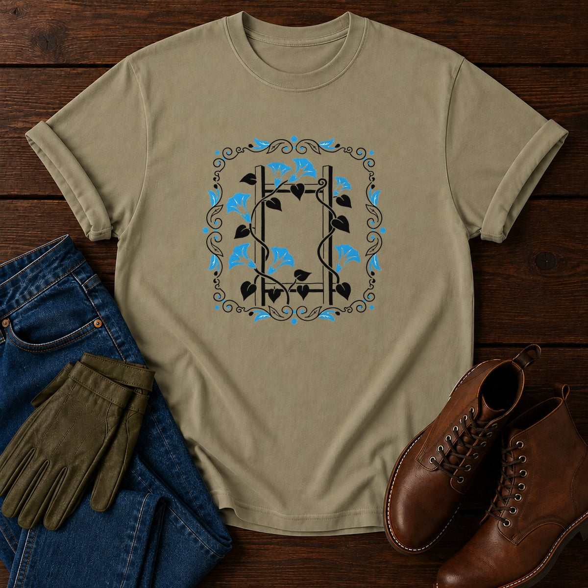 Packet Morning Glory T-Shirt — Khaki