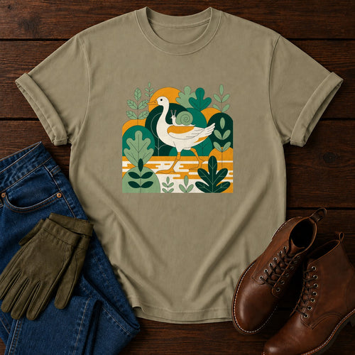 Duck In The Beds T-Shirt — Khaki