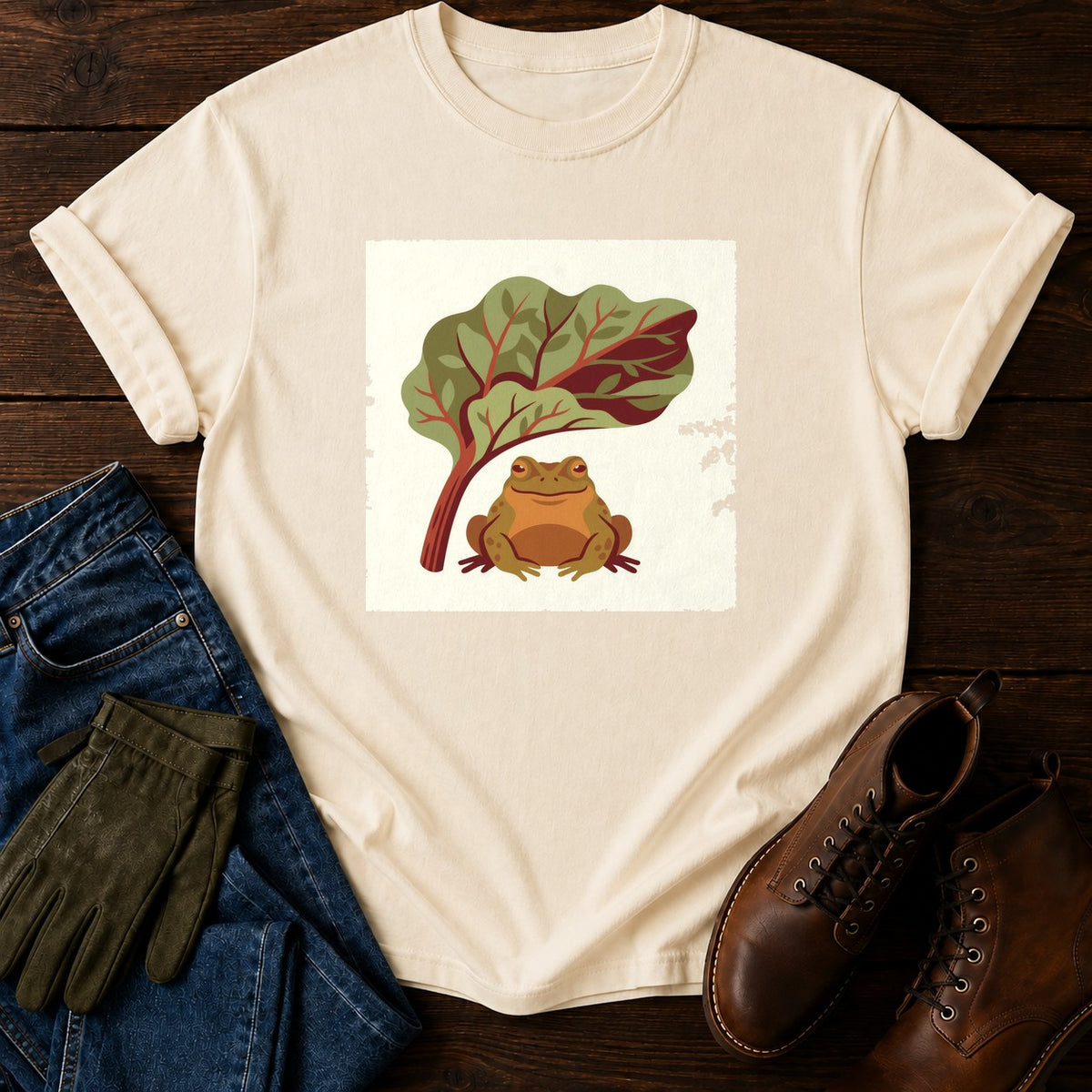 Toad Under Rhubarb T-Shirt — Ivory
