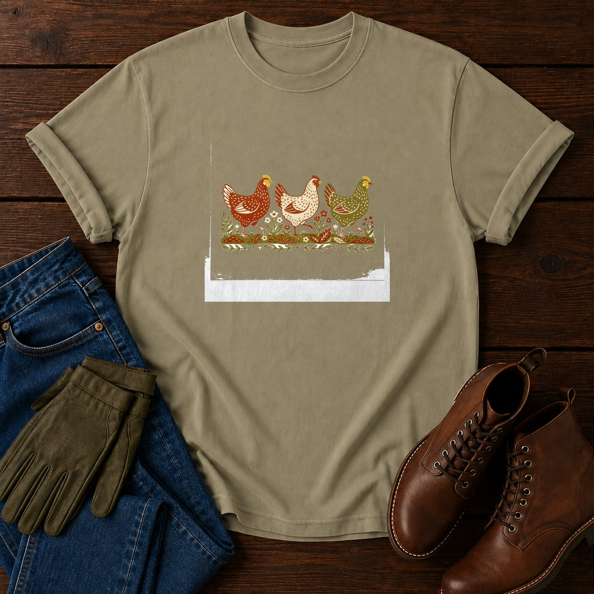 Chicken Patrol T-Shirt — Khaki