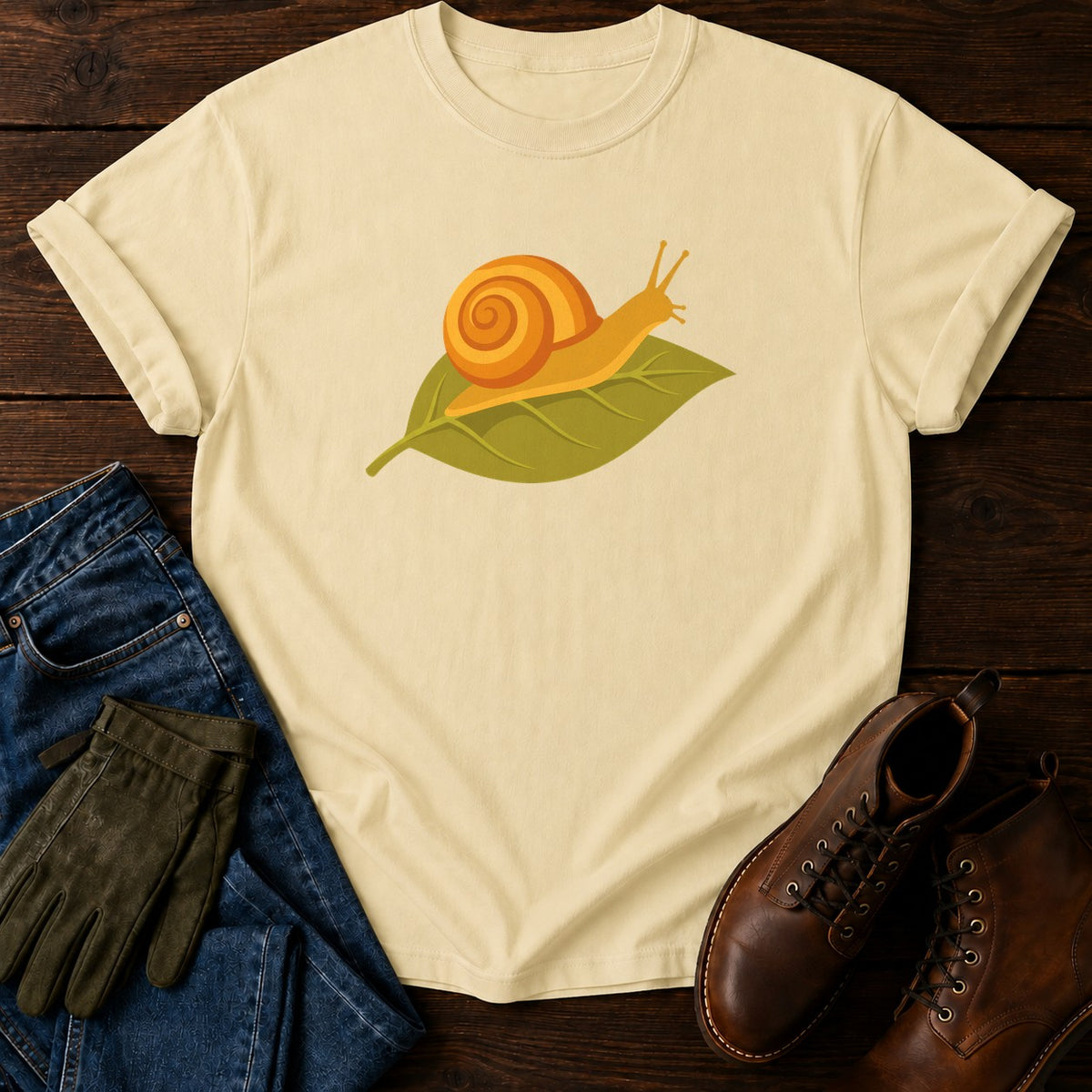 Snail Commute T-Shirt — Butter