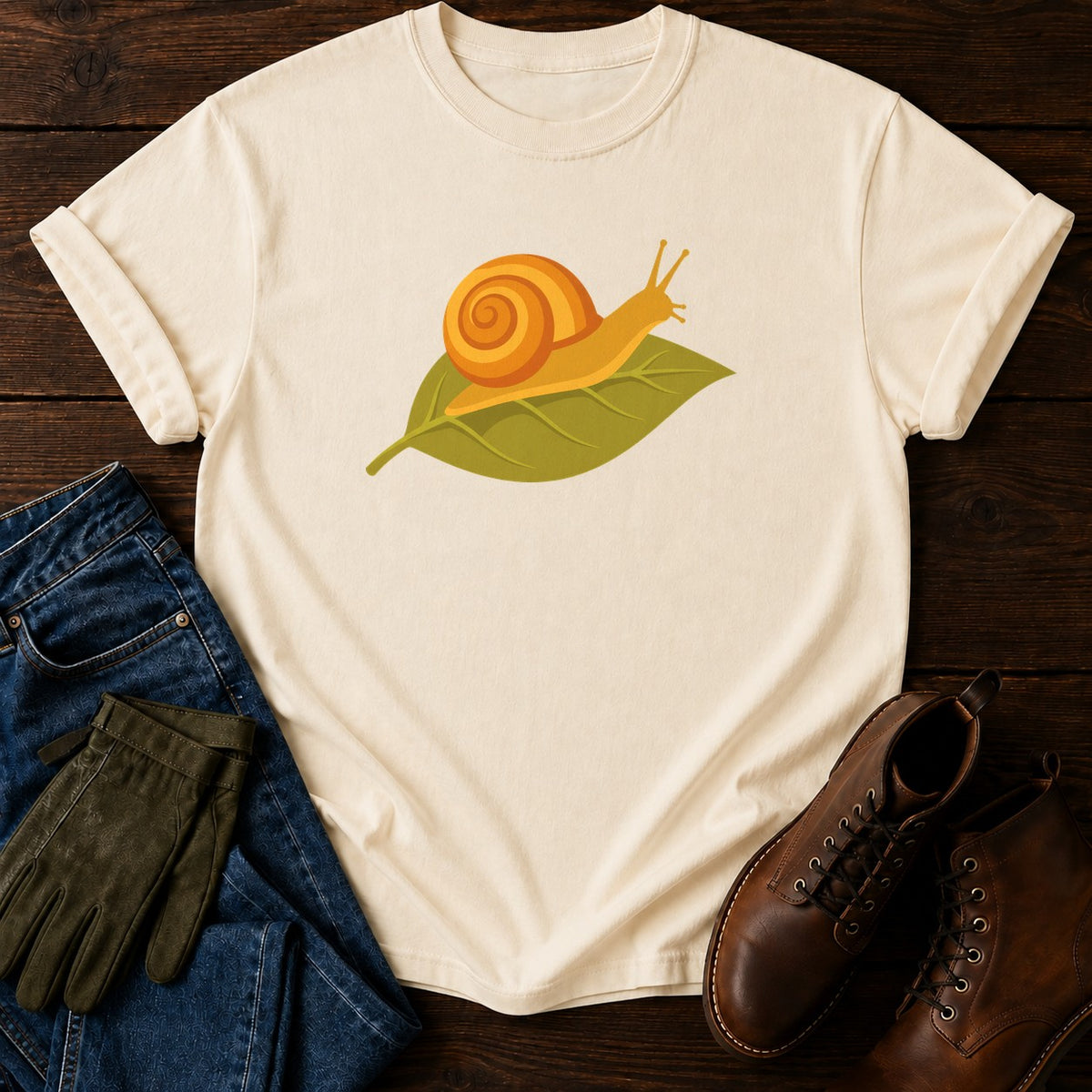 Snail Commute T-Shirt — Ivory