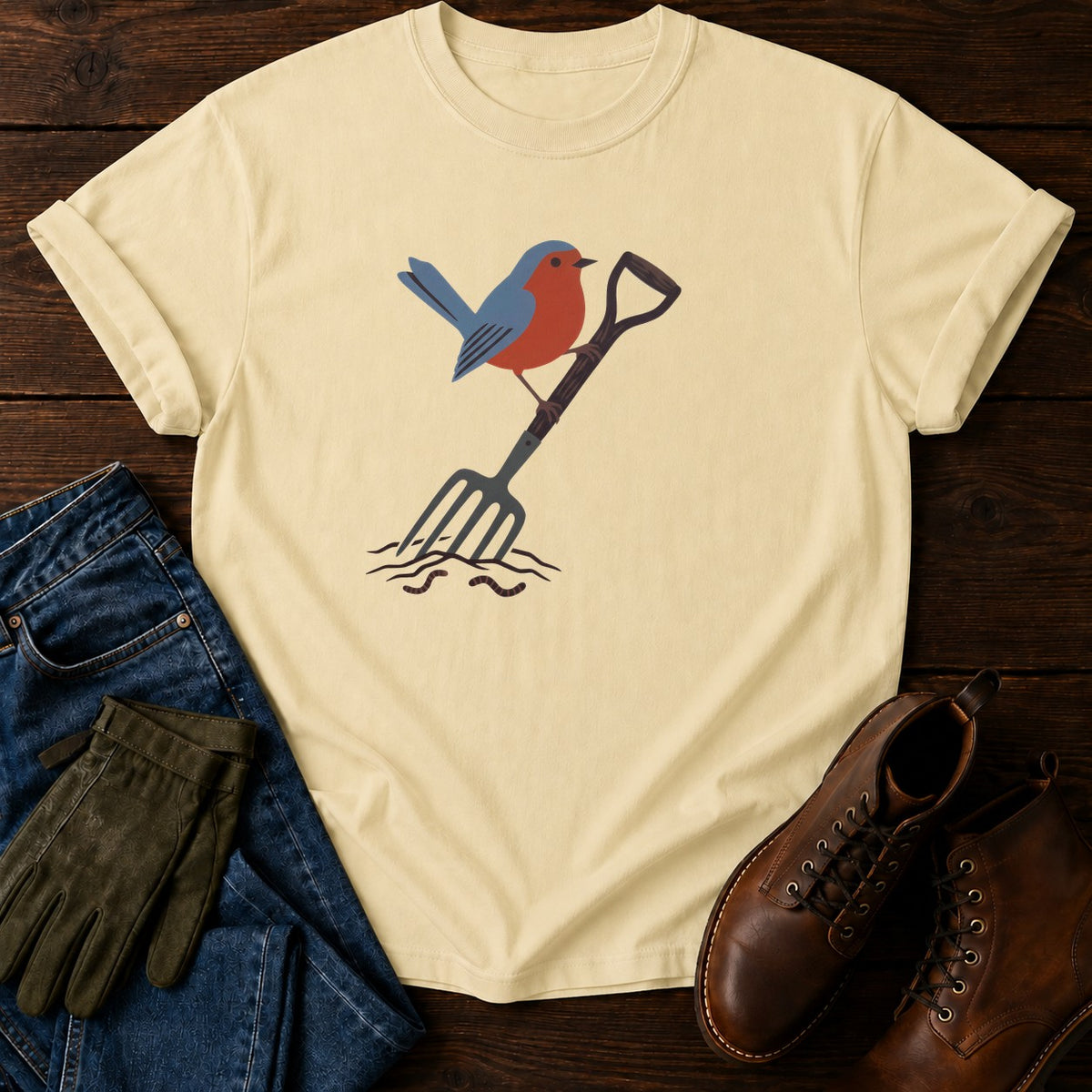 Robin And Fork T-Shirt — Butter