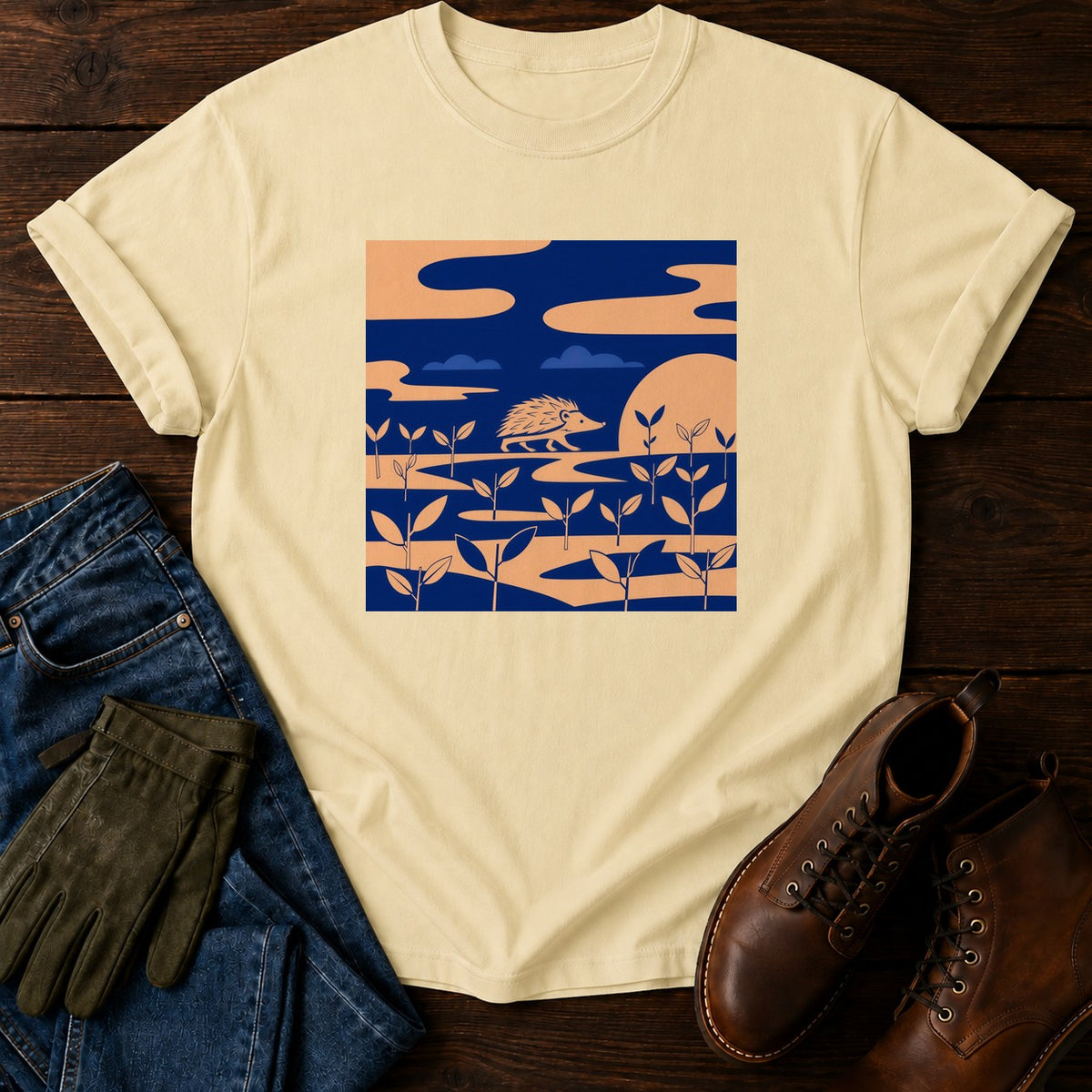 Hedgehog Rounds T-Shirt — Butter