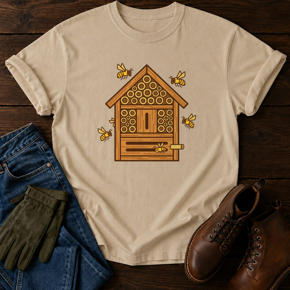 Bee Hotel T-Shirt — Sandstone