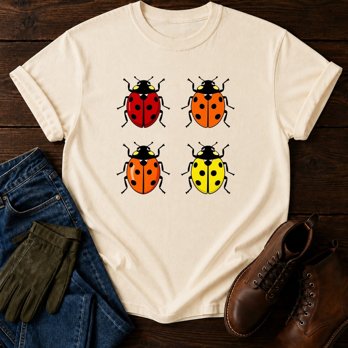 Ladybird Varieties T-Shirt — Ivory