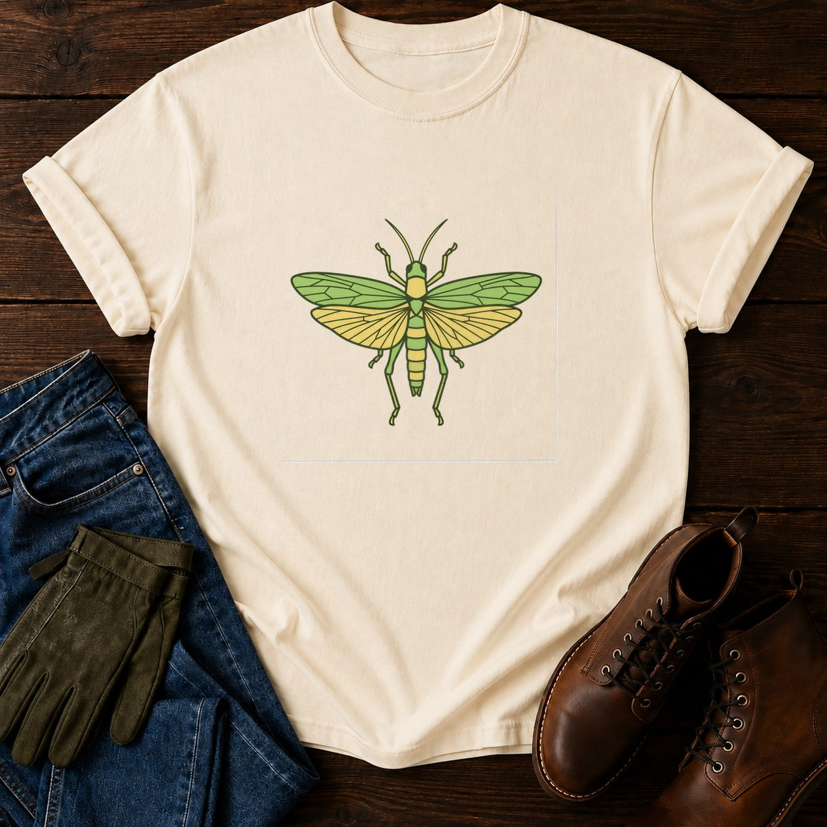 Grasshopper Study T-Shirt — Ivory