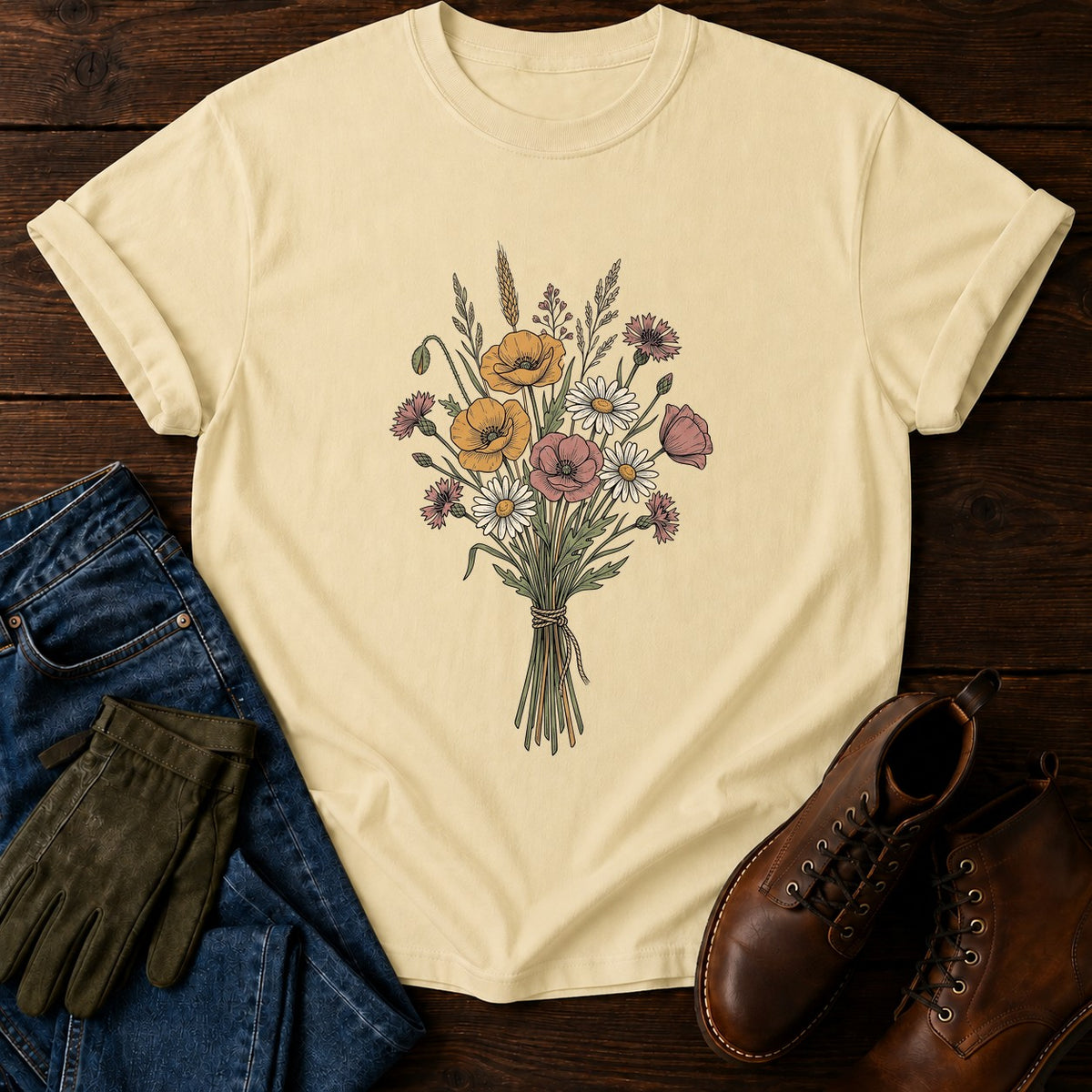 Wildflower Bouquet T-Shirt — Butter
