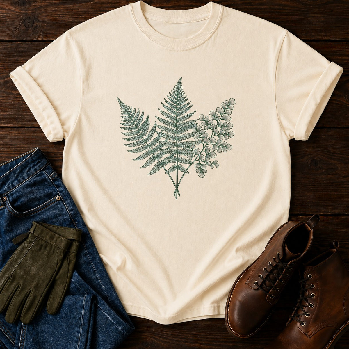 Fern Study T-Shirt — Ivory