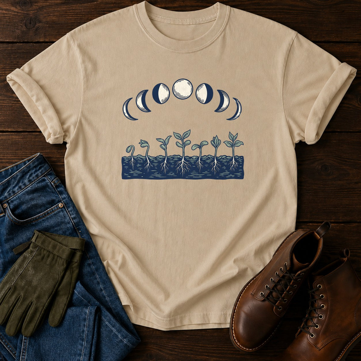 Moon Garden T-Shirt — Sandstone