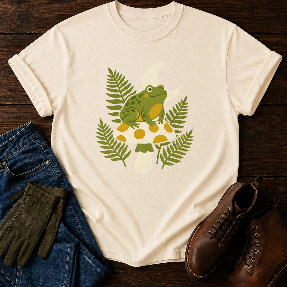 Toadstool Frog T-Shirt — Ivory