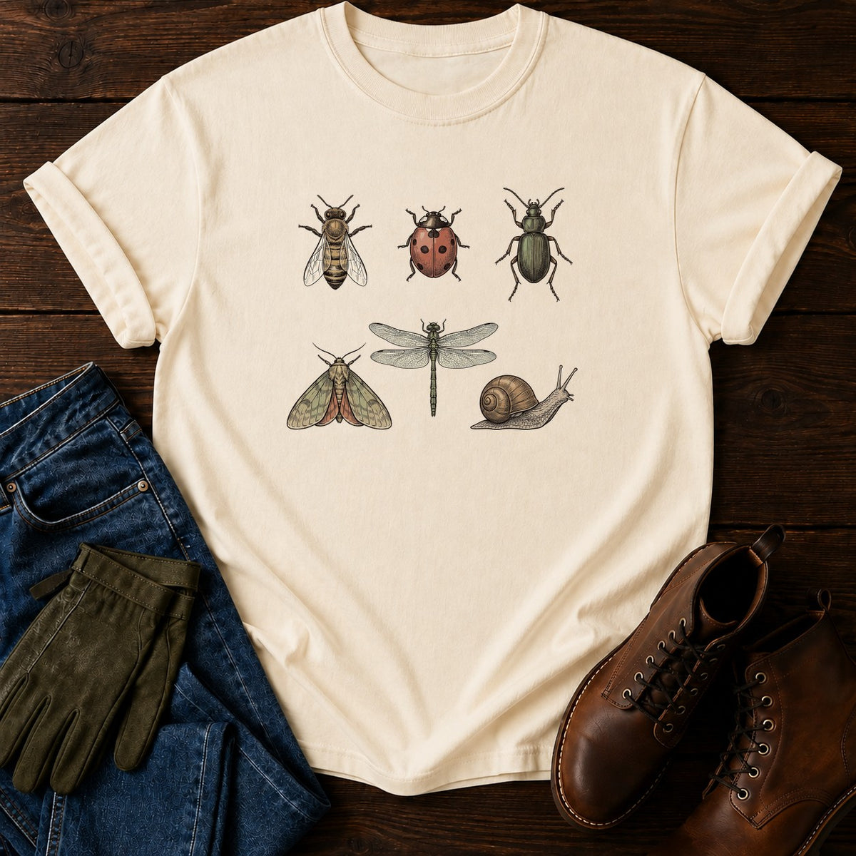 Garden Insects T-Shirt — Ivory