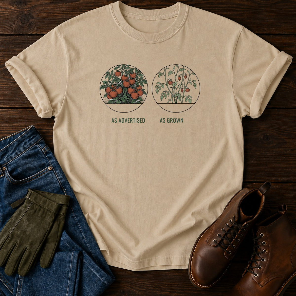 As Advertised T-Shirt — Sandstone