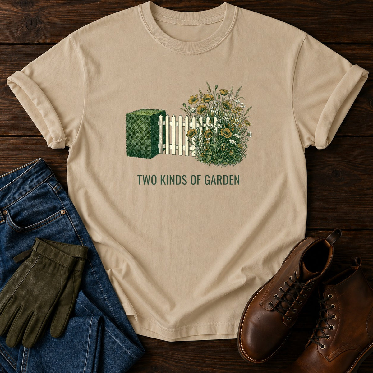 Two Gardens T-Shirt — Sandstone