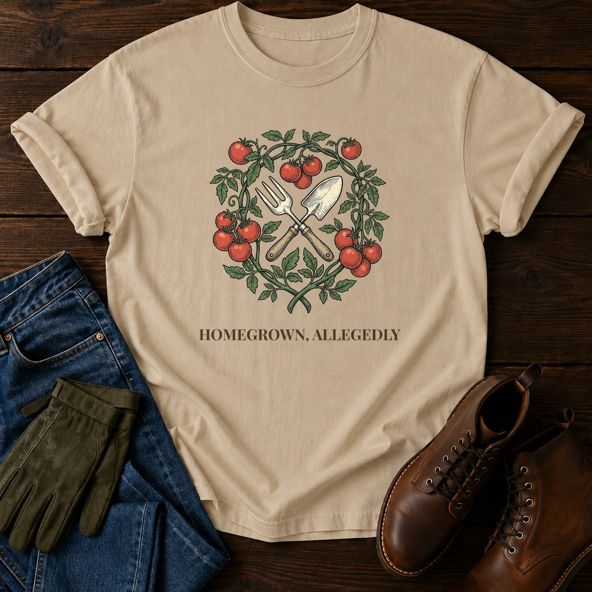 Homegrown Allegedly T-Shirt — Sandstone